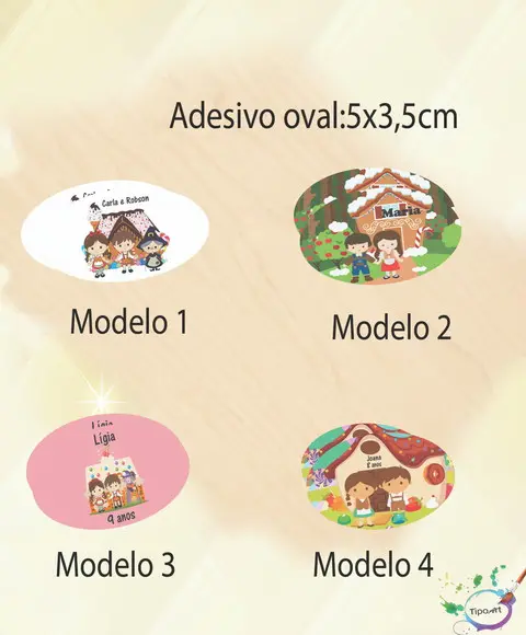 Adesivo Oval-joão e Maria