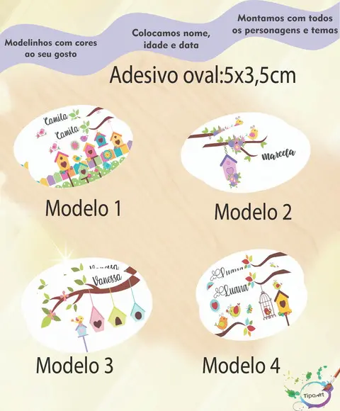Adesivo Oval-jardim Encantado