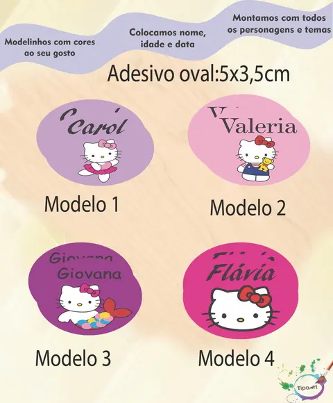 Adesivo Oval-hello Kitty