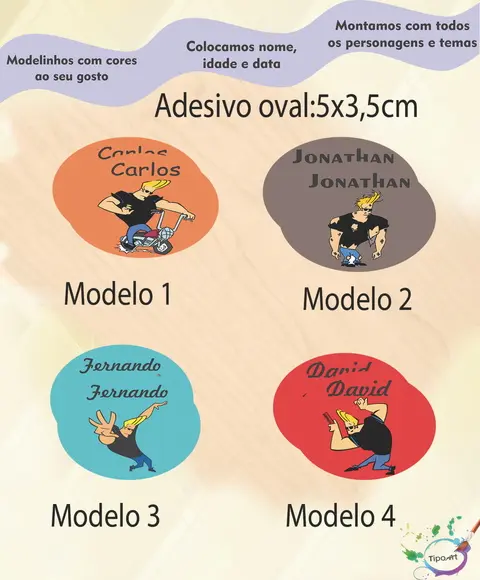 Adesivo Oval-johnny Bravo