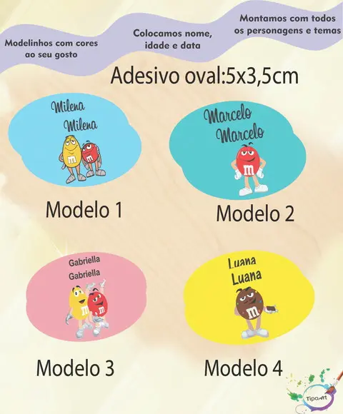 Adesivo Oval-m&m