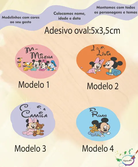 Adesivo Oval-mickey Baby