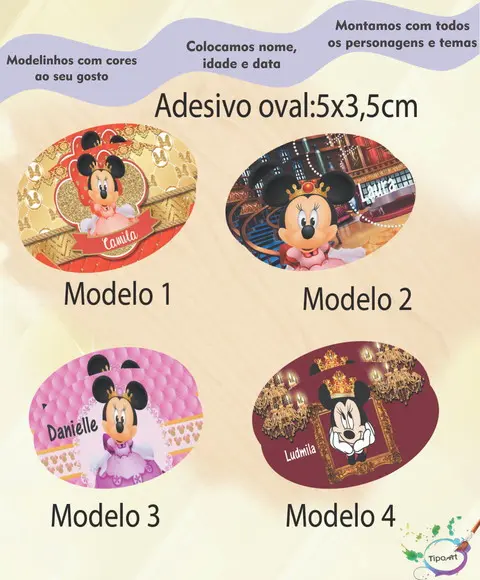 Adesivo Oval-minnie Realeza