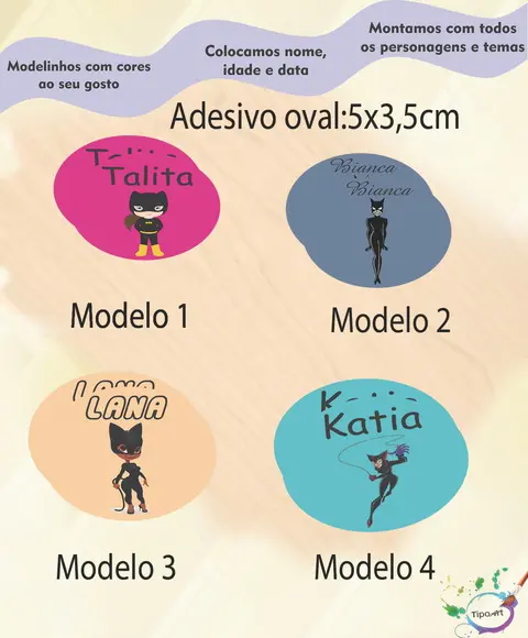 Adesivo Oval-mulher Gato