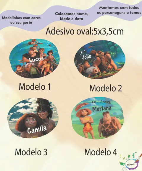 Adesivo Oval-os Croods