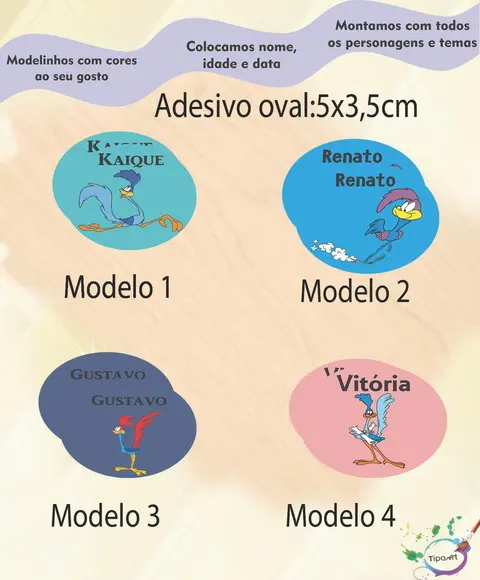 Adesivo Oval-papaleguas