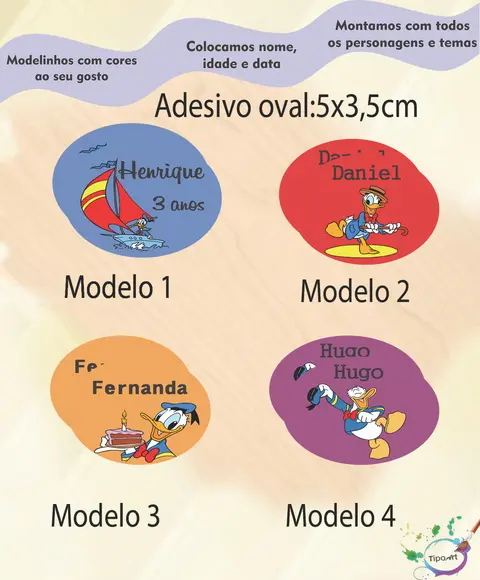 Adesivo Oval-pato Donald