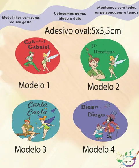 Adesivo Oval-peter Pan
