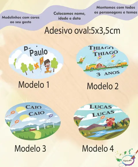 Adesivo Oval-pipa e Catavento
