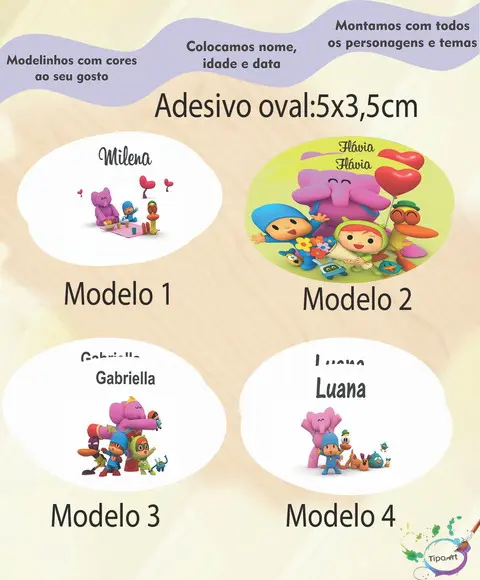 Adesivo Oval-pocoyo