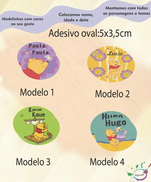 Adesivo Oval-pooh