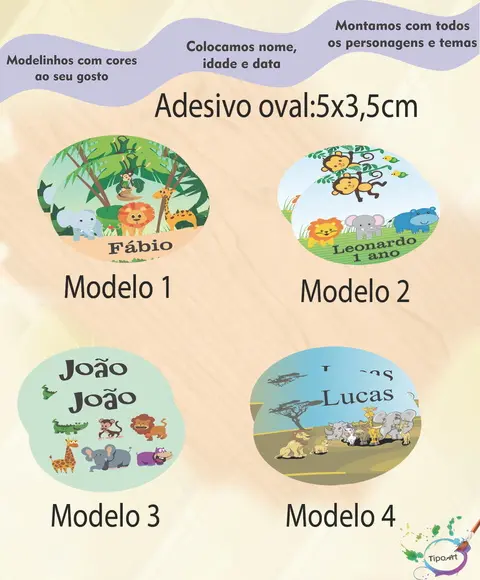Adesivo Oval-safari