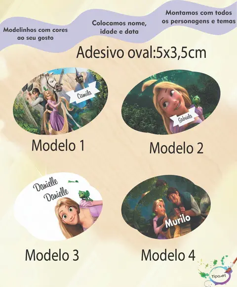 Adesivo Oval-rapunzel