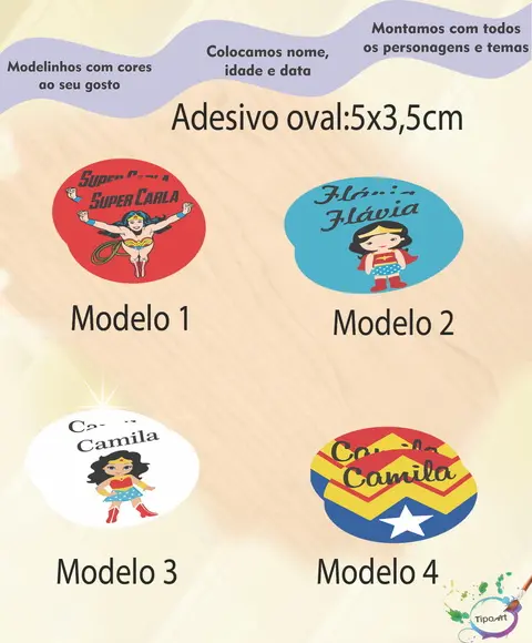 Adesivo Oval-mulher Maravilha