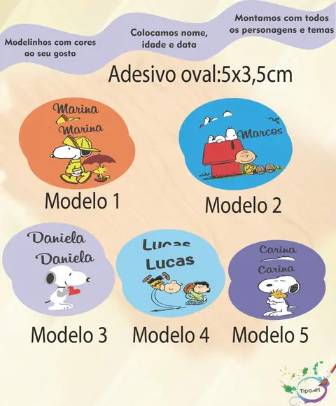Adesivo Oval-snoopy