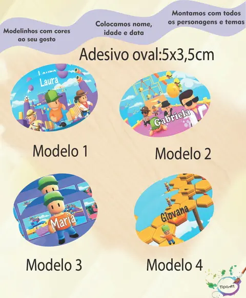 Adesivo Oval-stumble Guys