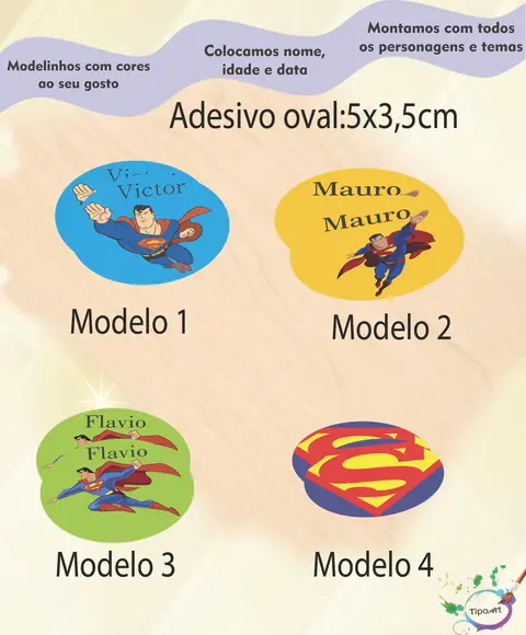 Adesivo Oval-super Homem