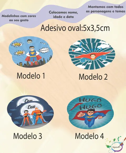 Adesivo Oval-super Heroi