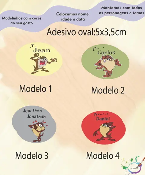 Adesivo Oval-taz Mania