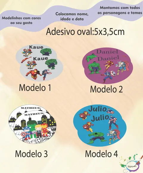 Adesivo Oval-vingadores