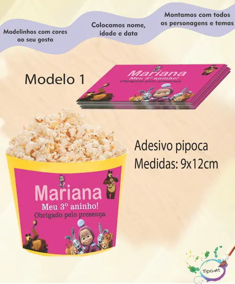 Adesivo p/ Balde Pipoca