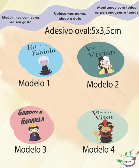 Adesivo Oval-vilões
