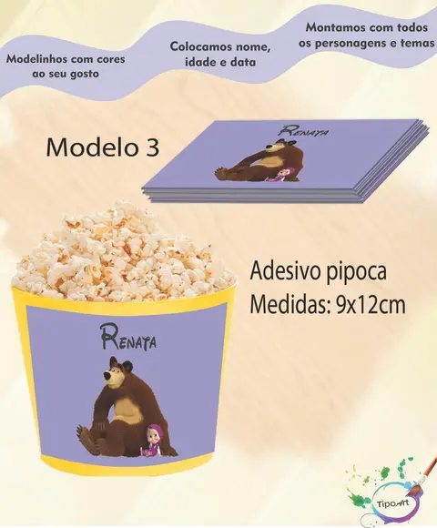 Adesivo p/ Balde Pipoca