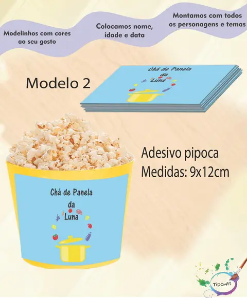 Adesivo p/ Balde Pipoca-chá de Panela