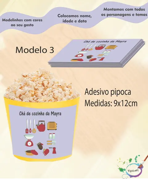 Adesivo p/ Balde Pipoca-chá de Panela