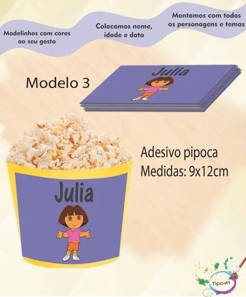 Adesivo p/ Balde Pipoca-dora