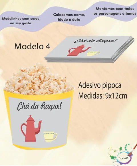 Adesivo p/ Balde Pipoca-chá de Panela