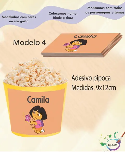 Adesivo p/ Balde Pipoca-dora