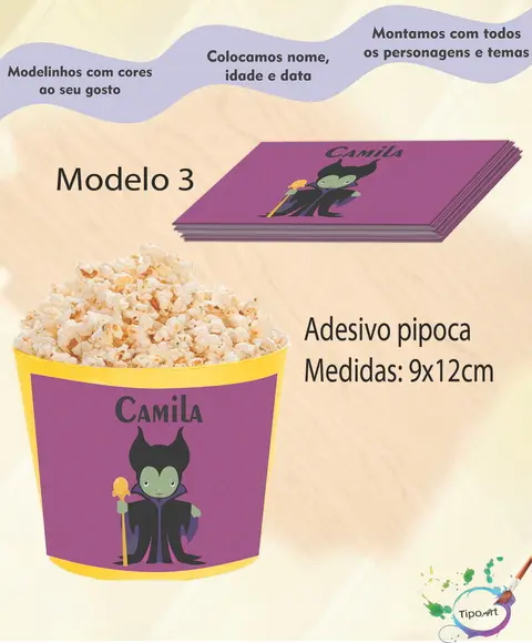Adesivo p/ Balde Pipoca-malevola