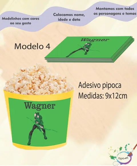 Adesivo p/ Balde Pipoca-lanterna Verde