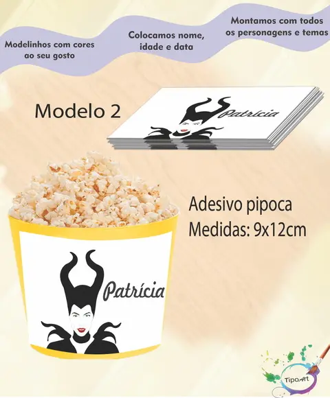 Adesivo p/ Balde Pipoca-malevola