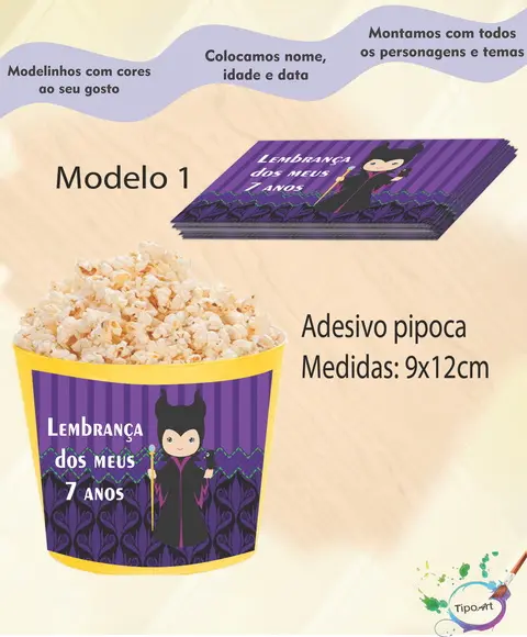 Adesivo p/ Balde Pipoca-malevola