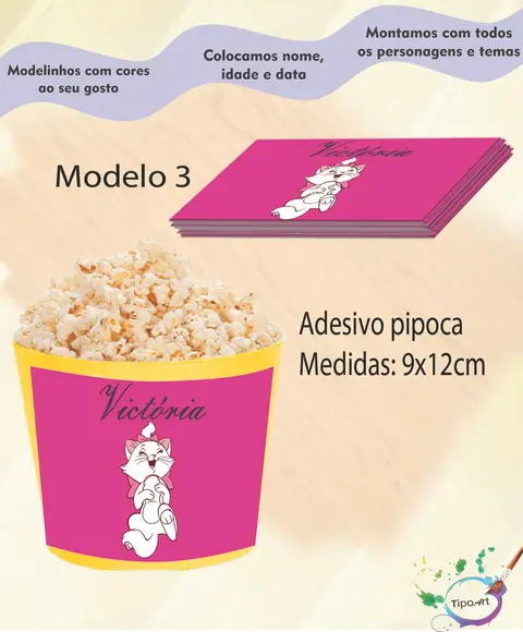 Adesivo p/ Balde Pipoca-marie