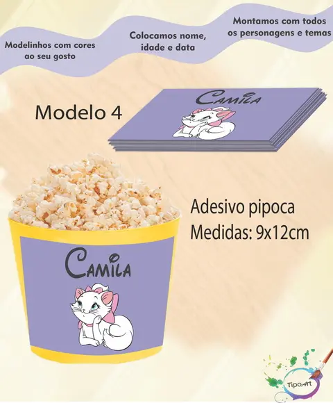 Adesivo p/ Balde Pipoca-marie