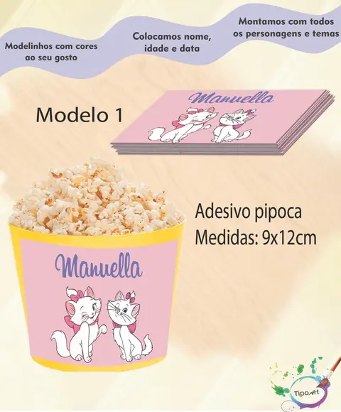 Adesivo p/ Balde Pipoca-marie