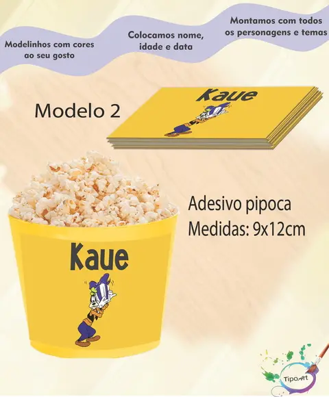 Adesivo p/ Balde Pipoca-pateta