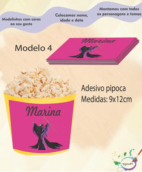 Adesivo p/ Balde Pipoca-malevola