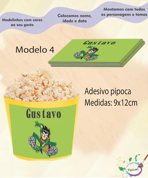 Adesivo p/ Balde Pipoca-robin
