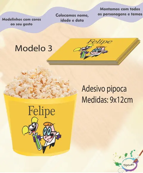 Adesivo P/balde de Pipoca-dexter