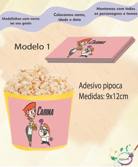 Adesivo P/balde de Pipoca-dexter