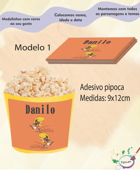 Adesivo P/balde de Pipoca-ligeirinho