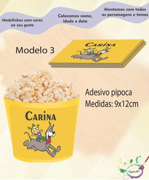 Adesivo P/balde de Pipoca-jetson