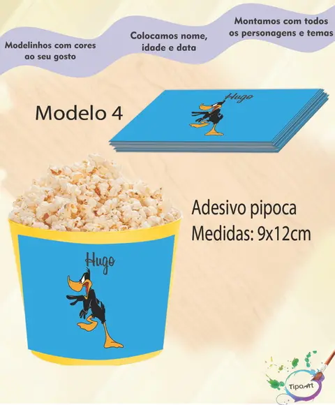 Adesivo P/balde de Pipoca-patolino