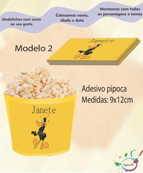 Adesivo P/balde de Pipoca-patolino