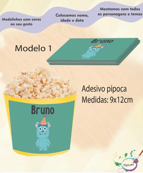 Adesivo P/balde de Pipoca-sullivan