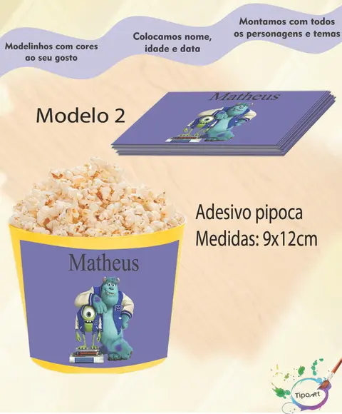 Adesivo P/balde de Pipoca-sullivan